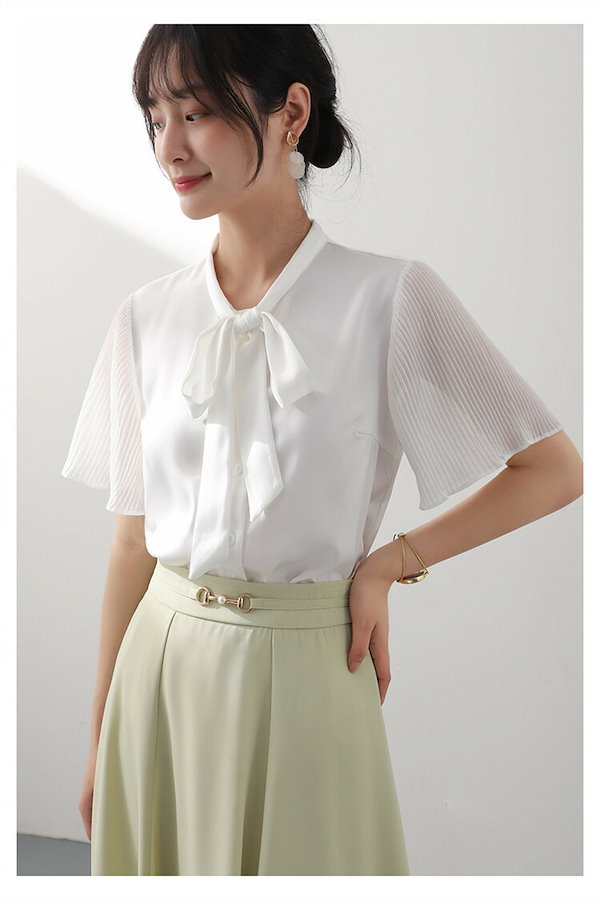 フレア袖 ブラウス シャツ レディース 長袖シャツ 半袖シャツ ビジネスシャツ フレアブラウス フリル ブラウス フリル ブラウス 制服 通勤 リクル