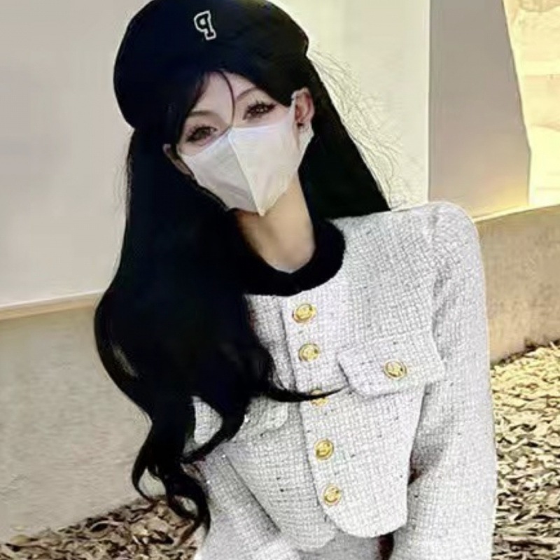 ハイエンドのカスタマイズ-Xiaoxiangfeng ファッションスーツ女性の秋冬服 2024 小さな人々のための新しいスタイルセレブのためのツーピースドレスの完全なセット