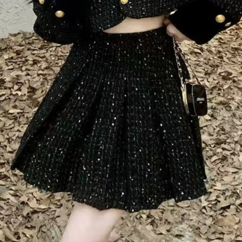ハイエンドのカスタマイズ-Xiaoxiangfeng ファッションスーツ女性の秋冬服 2024 小さな人々のための新しいスタイルセレブのためのツーピースドレスの完全なセット