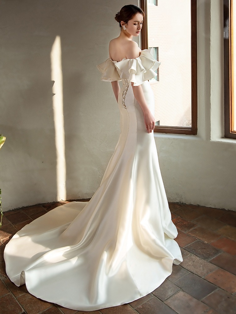 高級感 気質 ワンピース 花嫁ロングドレス 結婚式ワンピース 結婚式 ドレス韓国ファッション ロングドレス ウェディングドレスパーティードレス人気