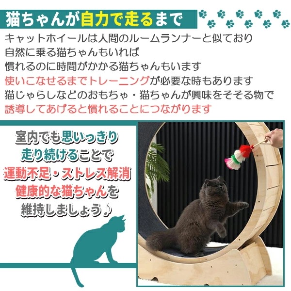 キャットホイール 猫専用ルームランナー 猫 回し車 猫ホイール 室内運動用 ホイール ローラー 自走式 ルー_4