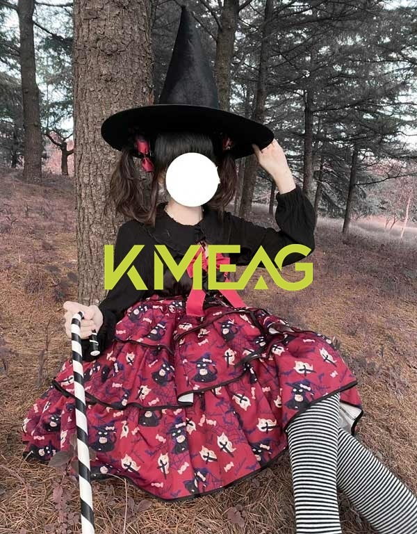 ハロウィンコスプレ ハロウィン仮装 ワンピース ロリータ 魔女風 ショート丈 ミニ レディース ゴスロリ ハイウエスト Aライン ロリィタファッション フリル ノースリーブ ロリータワンピース コスチ_10