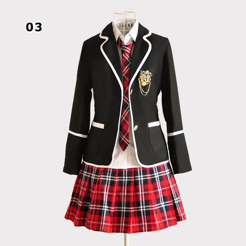 品質一番の チェック スカート ブレザー リボン 制服 女子高生 セット ハロウィン スクール 学生 JK コスチューム