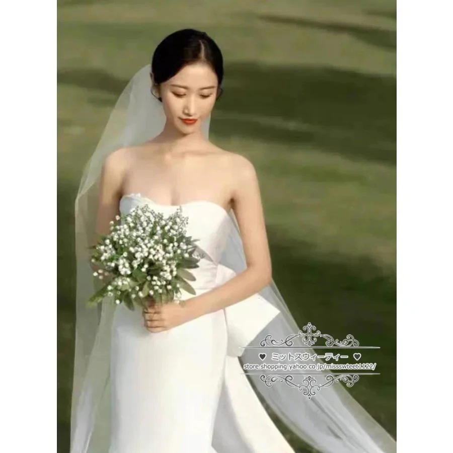 【急速出荷】ウェディングドレスバックレス大きいリボンマーメイドラインビスチェサテン二次会結婚式ブライダルトレーン前撮り海外挙式花嫁ウエディングドレス 【急速出荷】ウェディングドレスバックレス大きいリボンマーメイドラインビスチェサテン二次会結婚式ブライダルトレーン前撮り海外挙式花嫁ウエディングドレス