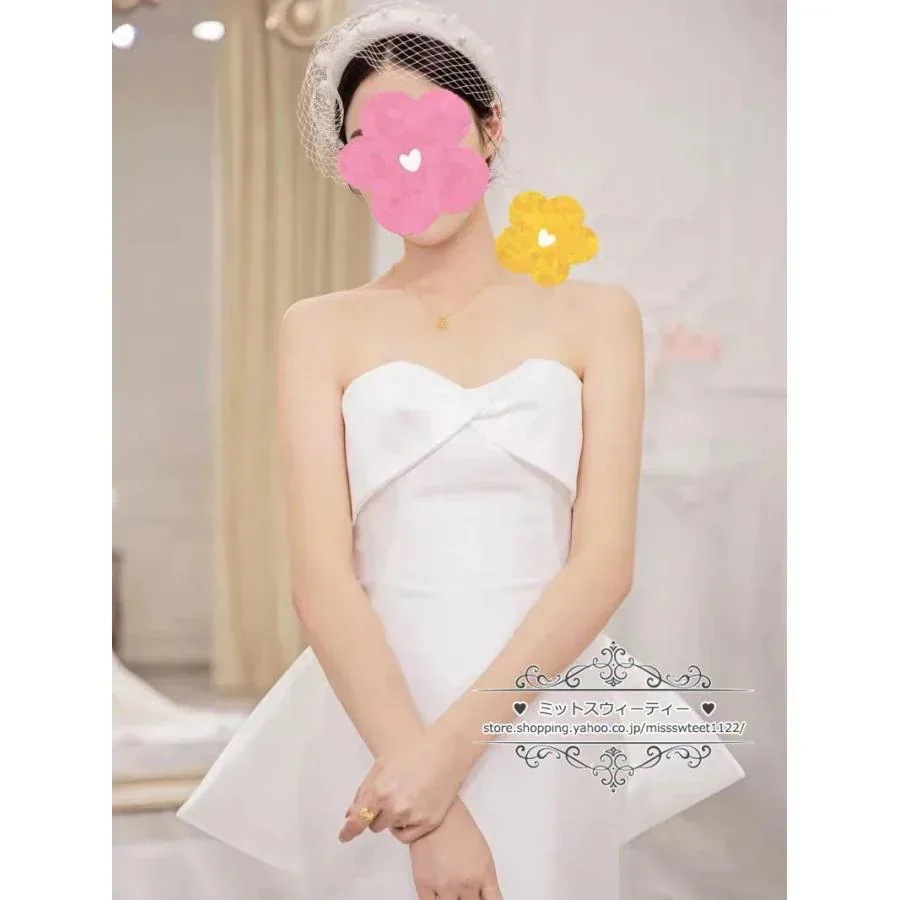 【急速出荷】ウェディングドレスバックレス大きいリボンマーメイドラインビスチェサテン二次会結婚式ブライダルトレーン前撮り海外挙式花嫁ウエディングドレス 【急速出荷】ウェディングドレスバックレス大きいリボンマーメイドラインビスチェサテン二次会結婚式ブライダルトレーン前撮り海外挙式花嫁ウエディングドレス