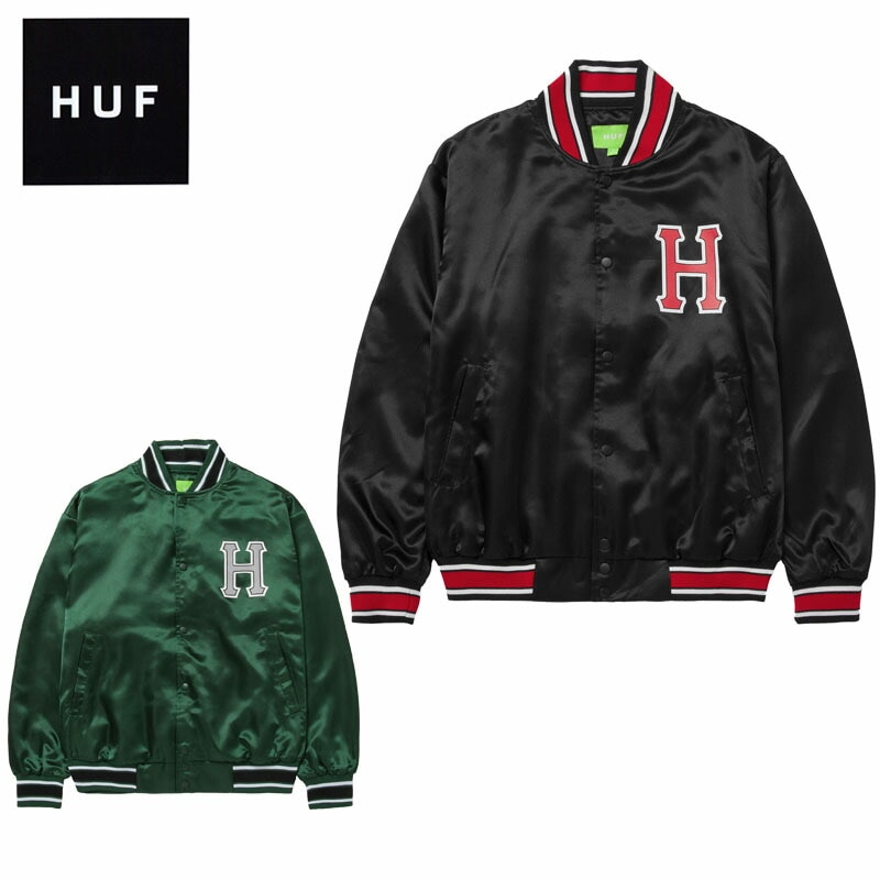 ハフ CRACKERJACK SATIN BASEBALL JACKET サテンジャケット アウター/男性用/メンズ [BB]