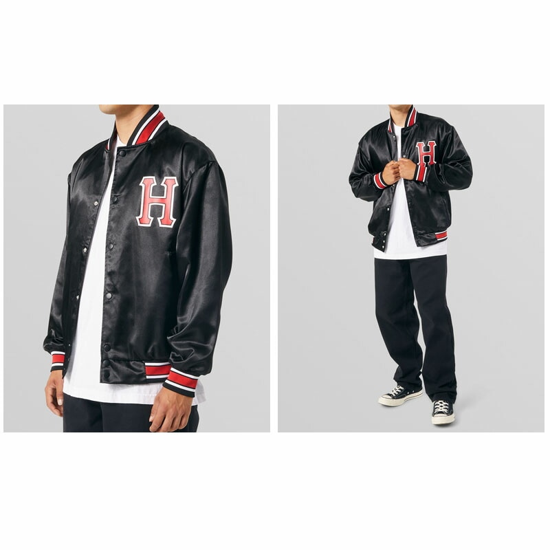 ハフ CRACKERJACK SATIN BASEBALL JACKET サテンジャケット アウター/男性用/メンズ [BB]