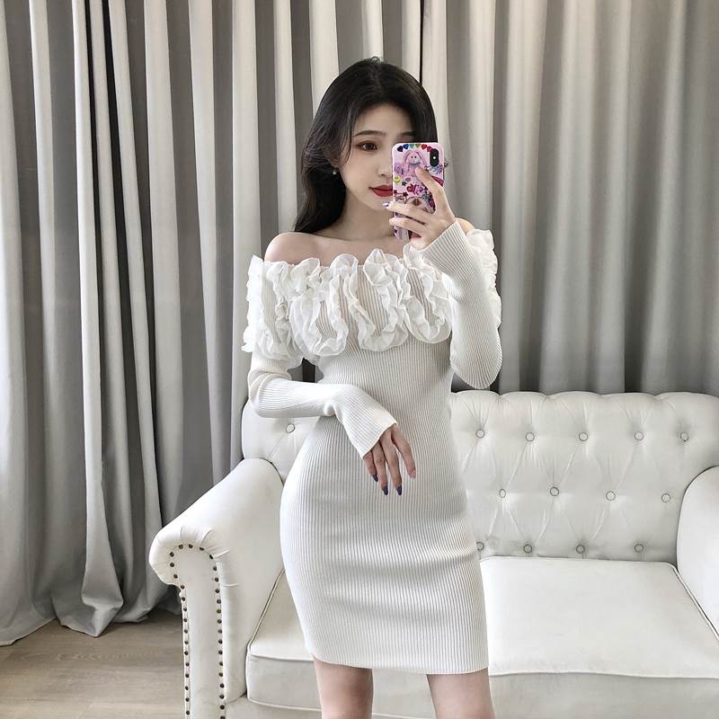 韓国 服 レディース ワンピース 白 オフショルダー キャバドレス 白 タイト 韓国 服 レディース ワンピース 白 キャバドレス タイト
