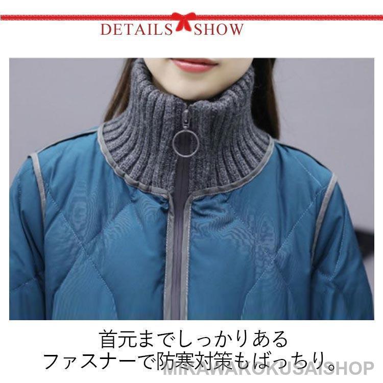 人気商品 冬コート キルティングコート ロング コート ハイネック ロング丈 レディース キルティング ジャケット 秋冬 アウター 中綿コート 50代 軽量_13