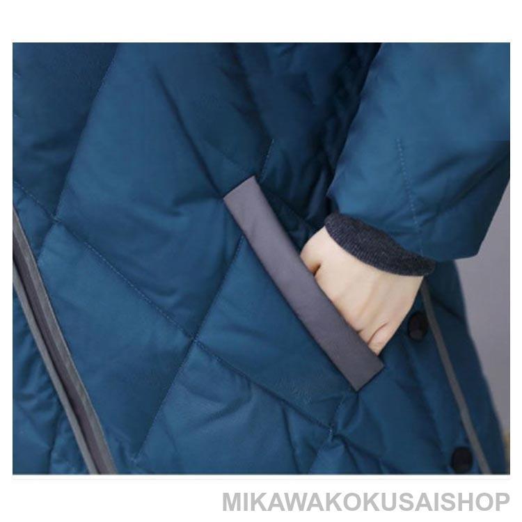 人気商品 冬コート キルティングコート ロング コート ハイネック ロング丈 レディース キルティング ジャケット 秋冬 アウター 中綿コート 50代 軽量_15