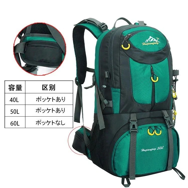 リュックバック 選べる8色 登山 リュック バックパック リュックサック メンズ レディース バッグ サック アウトドア 防災 トレッキング デイパック ハイキング 旅 旅行 軽量 防水 日帰り サイ_3