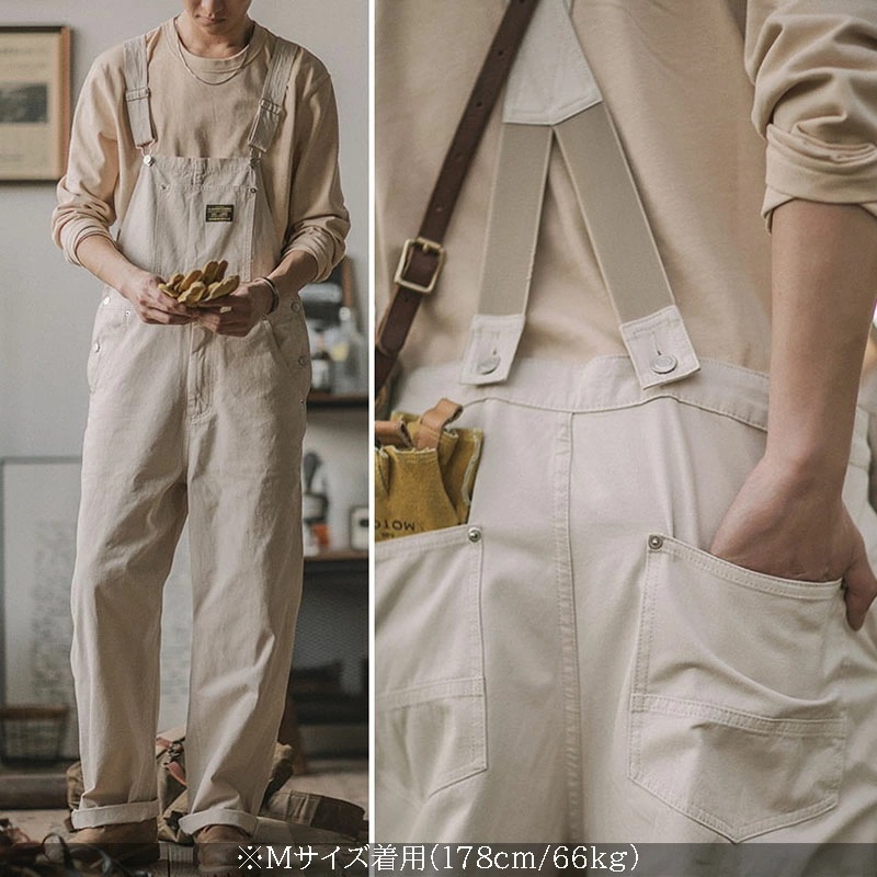 サロペット メンズ オーバーオール おしゃれ 無地 オールインワン 男性 作業着 つなぎ服 パンツ ズボン ロングパンツ カジュアル XS-XL_4