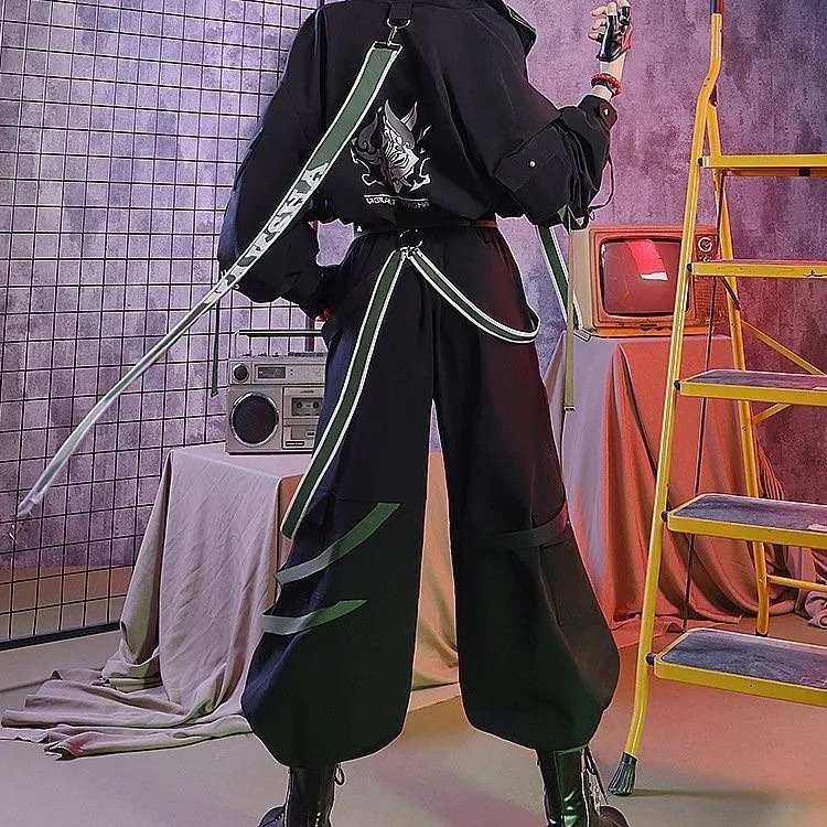 【降魔大圣】 魈 しょう セットアップ 原神 男女兼用 コスプレ 帯付き 上下セット 人気 Genshin 三眼五显仙人