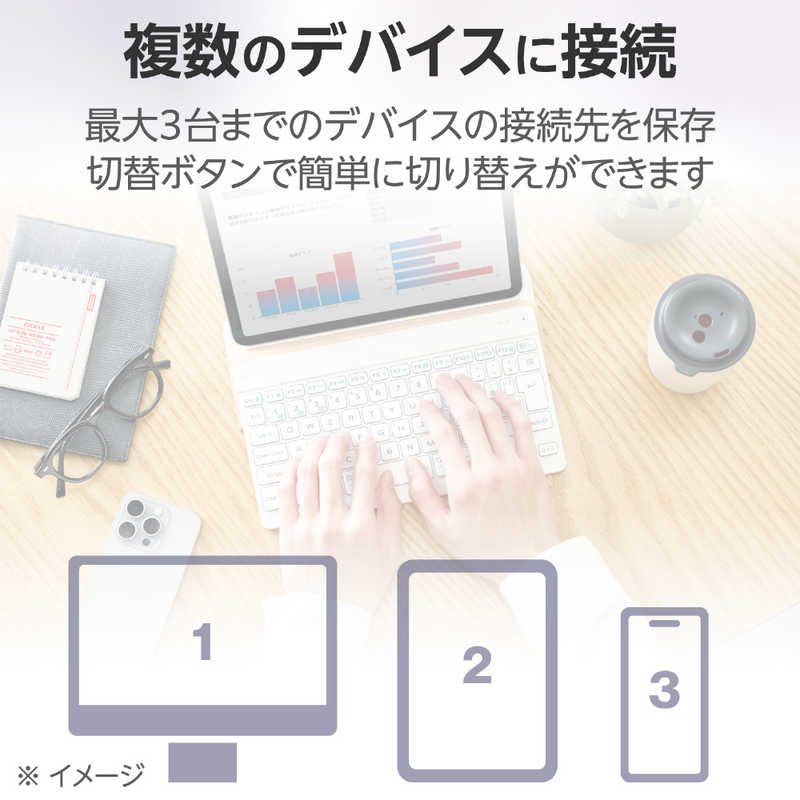 エレコム　ELECOM　キーボード 充電式「Slint」［ワイヤレス /Bluetooth］ ブルー　TK-TM15BPBU