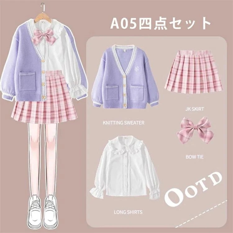卒業式 フォーマル 女の子 入学式 パープル 4点セット ブルー カーディガン スクールカーディガン 小学生 中学生 高校生 中高生 制服 子供服 入学祝い フォーマ_6