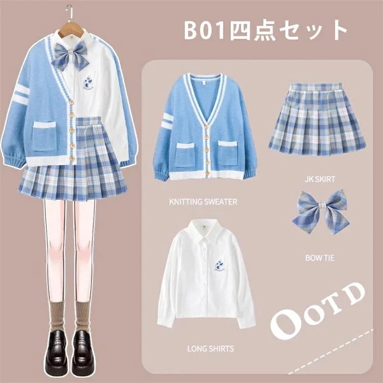 卒業式 フォーマル 女の子 入学式 パープル 4点セット ブルー カーディガン スクールカーディガン 小学生 中学生 高校生 中高生 制服 子供服 入学祝い フォーマ_7