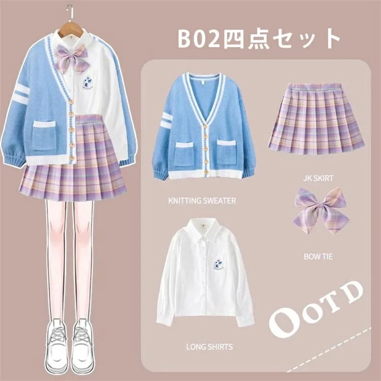 卒業式 フォーマル 女の子 入学式 パープル 4点セット ブルー カーディガン スクールカーディガン 小学生 中学生 高校生 中高生 制服 子供服 入学祝い フォーマ_8