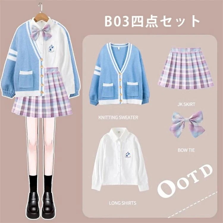 卒業式 フォーマル 女の子 入学式 パープル 4点セット ブルー カーディガン スクールカーディガン 小学生 中学生 高校生 中高生 制服 子供服 入学祝い フォーマ_9