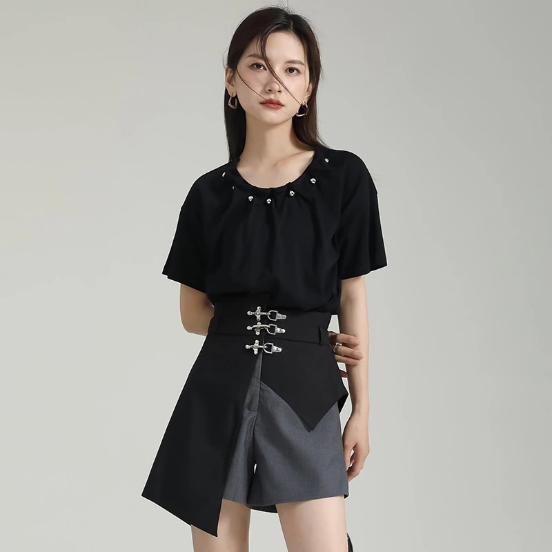 おしゃれ カジュアル 不规则 ハイウエスト 五分パンツ 気質 ワイドパンツ 切り替え 短パン ハーフパンツ 脚見せショートパンツ スキニーパンツ おしゃれ カジュアル 不规则 ハイウエスト 五分パンツ 気質 ワイドパンツ 切り替え 短パン ハーフパンツ 脚見せショートパンツ スキニーパンツ