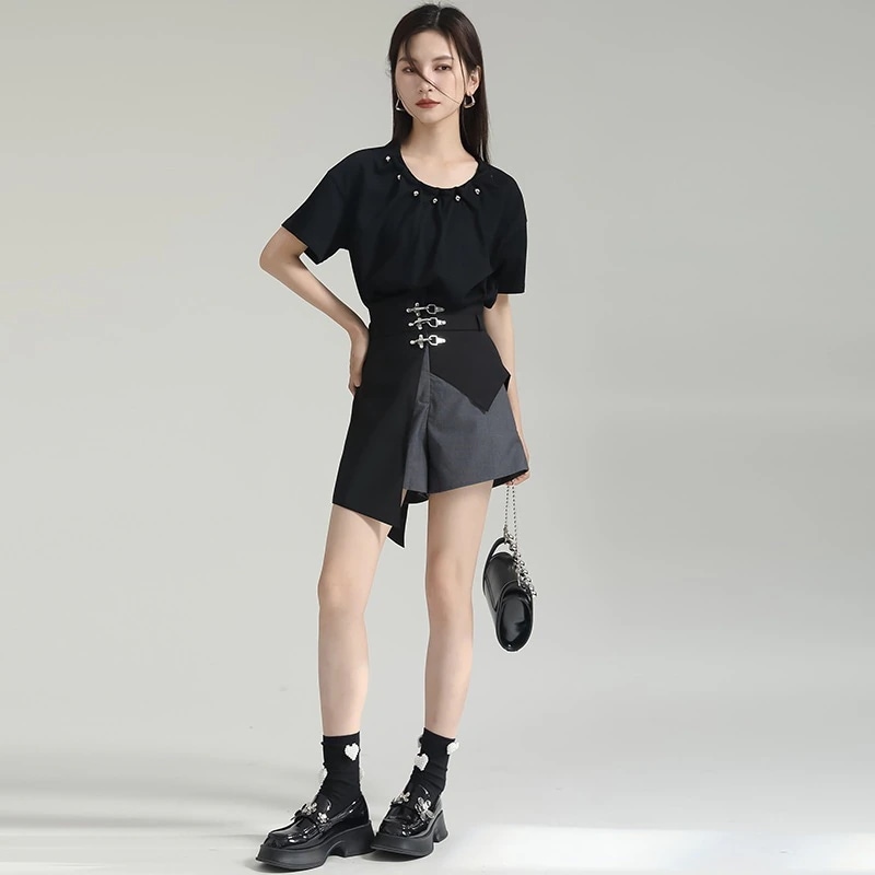 おしゃれ カジュアル 不规则 ハイウエスト 五分パンツ 気質 ワイドパンツ 切り替え 短パン ハーフパンツ 脚見せショートパンツ スキニーパンツ おしゃれ カジュアル 不规则 ハイウエスト 五分パンツ 気質 ワイドパンツ 切り替え 短パン ハーフパンツ 脚見せショートパンツ スキニーパンツ