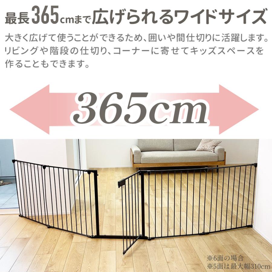 ペットゲート ペットフェンス ドア付き 折りたたみ 5面 6面 置くだけ 自立 おくだけ ハースゲート ストーブガード ドッグ 犬 犬用 ペット ゲート ペット用_3