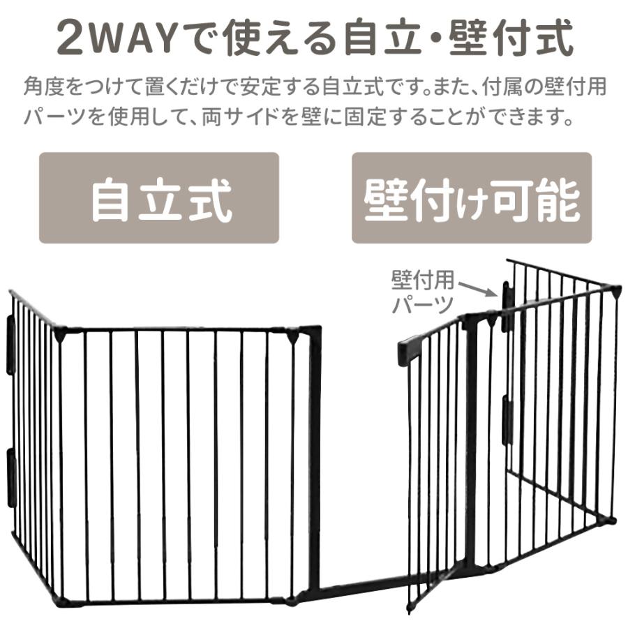 ペットゲート ペットフェンス ドア付き 折りたたみ 5面 6面 置くだけ 自立 おくだけ ハースゲート ストーブガード ドッグ 犬 犬用 ペット ゲート ペット用_5