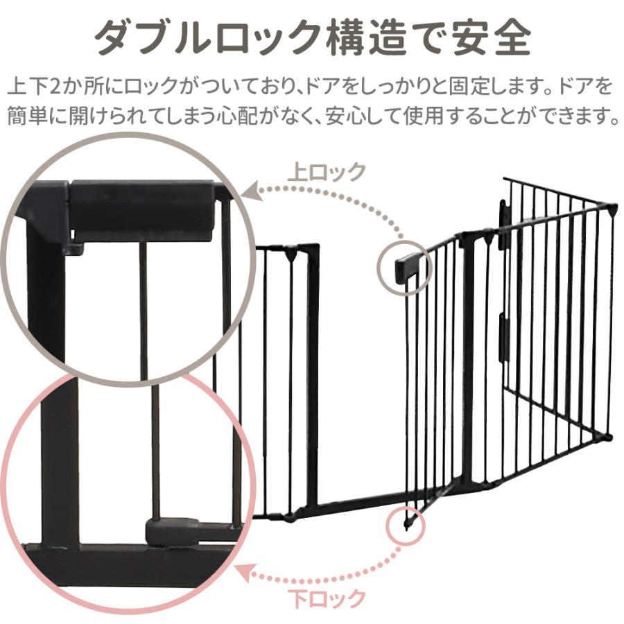 ペットゲート ペットフェンス ドア付き 折りたたみ 5面 6面 置くだけ 自立 おくだけ ハースゲート ストーブガード ドッグ 犬 犬用 ペット ゲート ペット用_6