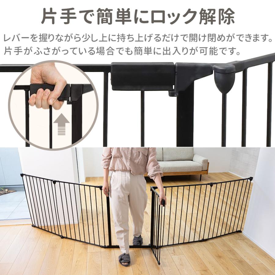 ペットゲート ペットフェンス ドア付き 折りたたみ 5面 6面 置くだけ 自立 おくだけ ハースゲート ストーブガード ドッグ 犬 犬用 ペット ゲート ペット用_7