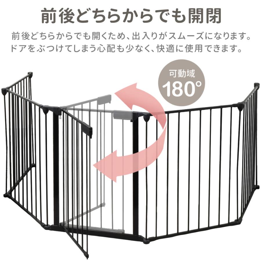 ペットゲート ペットフェンス ドア付き 折りたたみ 5面 6面 置くだけ 自立 おくだけ ハースゲート ストーブガード ドッグ 犬 犬用 ペット ゲート ペット用_8