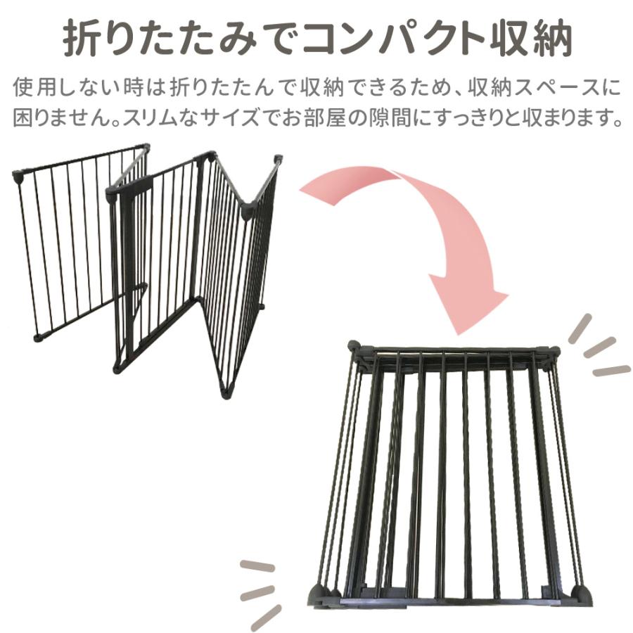 ペットゲート ペットフェンス ドア付き 折りたたみ 5面 6面 置くだけ 自立 おくだけ ハースゲート ストーブガード ドッグ 犬 犬用 ペット ゲート ペット用_9