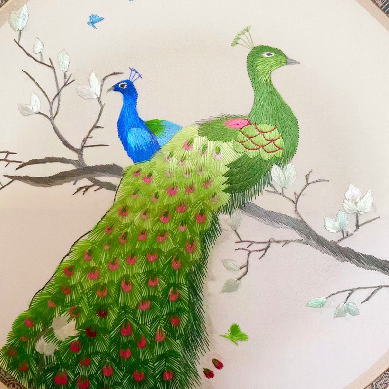 香妃ファンピュアハンドメイドピーコック両面刺繡_3