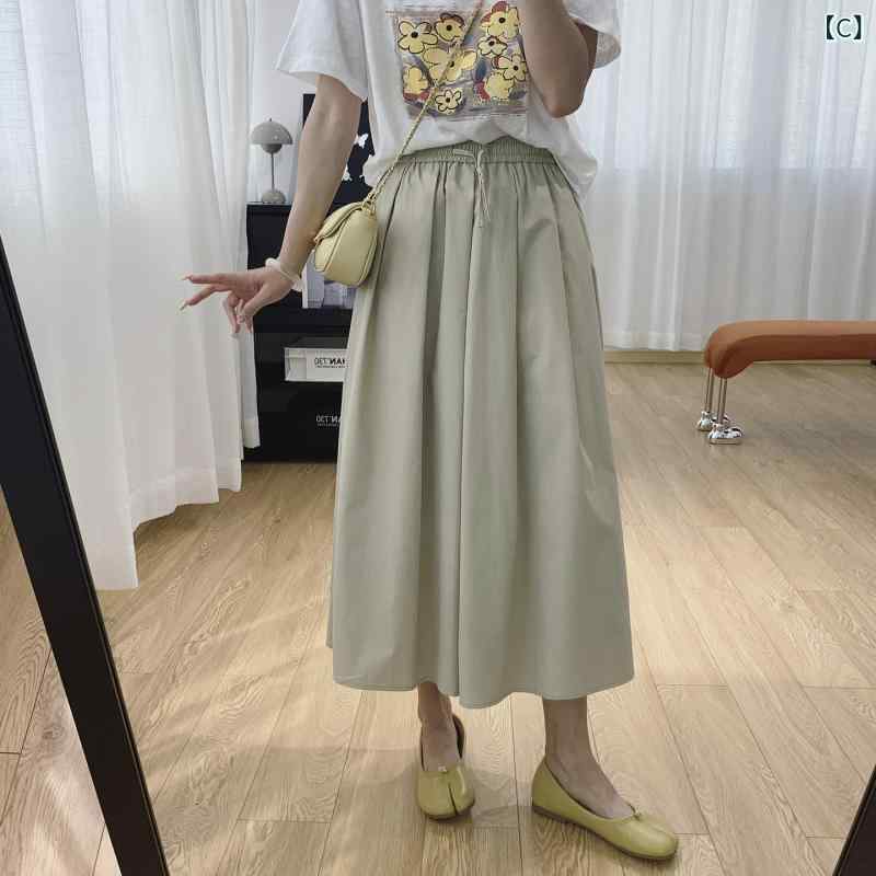 レディース スカートパンツ 軽防晒 速乾 クール感 ワイドレッグパンツ 九分丈 薄手 微弾性 ポリエステル95% ミントグリーン アイボリー ベージュ ネイビー 日韓カジュアル 快適 普段使い 軽量_3