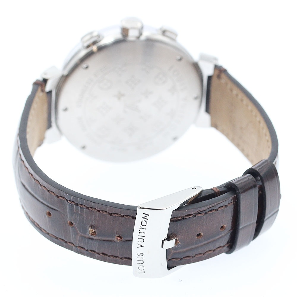 ルイ・ヴィトン LOUIS VUITTON Q1121 タンブール デイト クロノグラフ