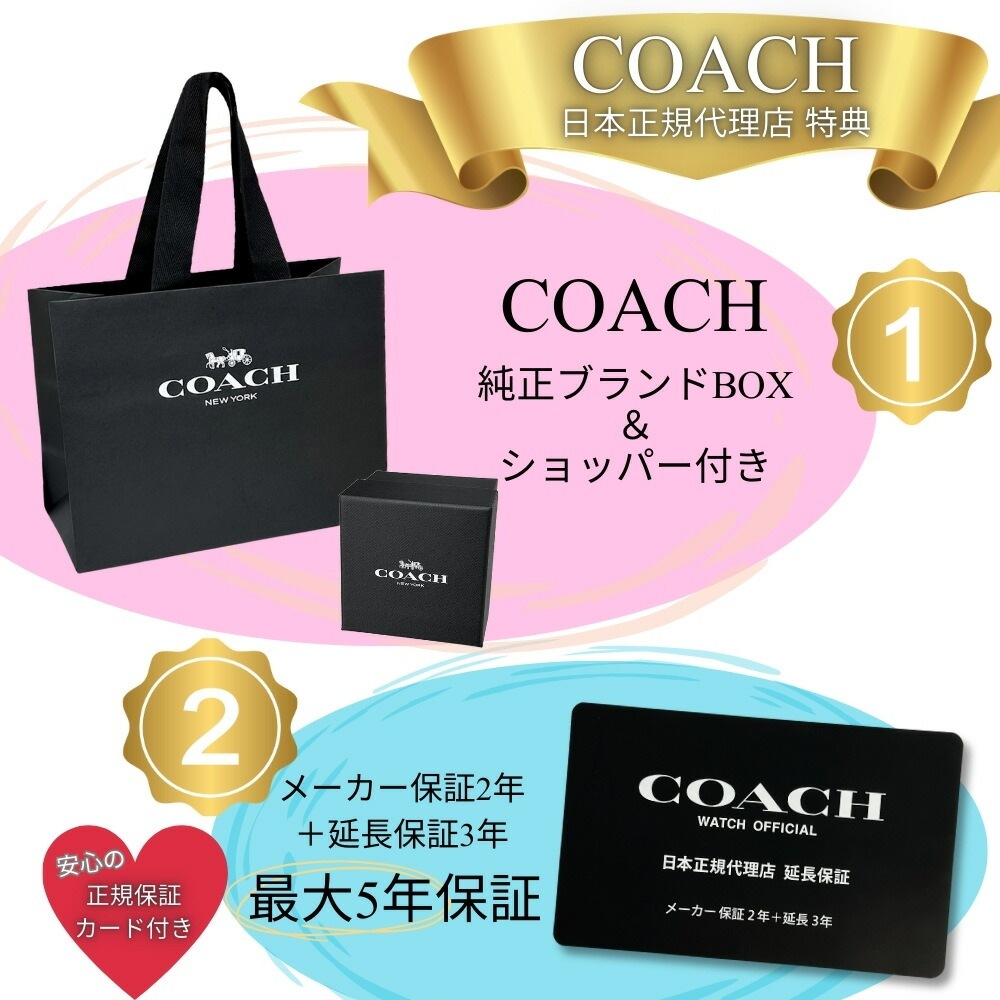 コーチ 腕時計 正規品 5年保証 対象商品 COACH 純正 ショッパー付き レディース 母の日 腕時計 手表 PERRY ホワイト ピンクゴールド こーち 可愛い 小さめ メッシュ とけい 誕生日_2