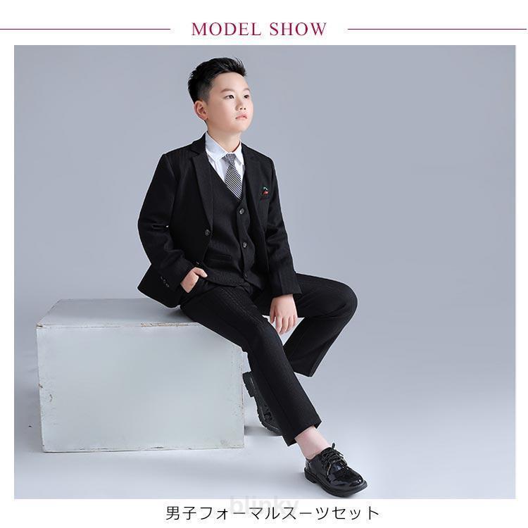 スーツ 黒 入学式 フォーマル お受験 スーツ ジレ キッズ フォーマルスーツ 大きいサイズ 卒業式 セットアップ 長袖シャツ キッズ ジャケット パ_8