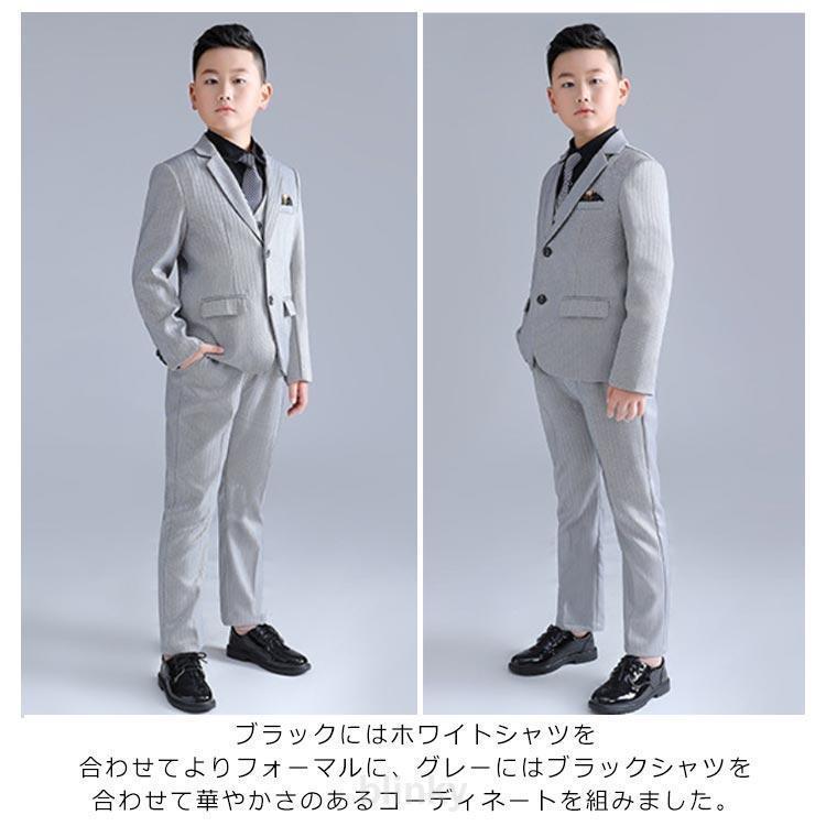 スーツ 黒 入学式 フォーマル お受験 スーツ ジレ キッズ フォーマルスーツ 大きいサイズ 卒業式 セットアップ 長袖シャツ キッズ ジャケット パ_15
