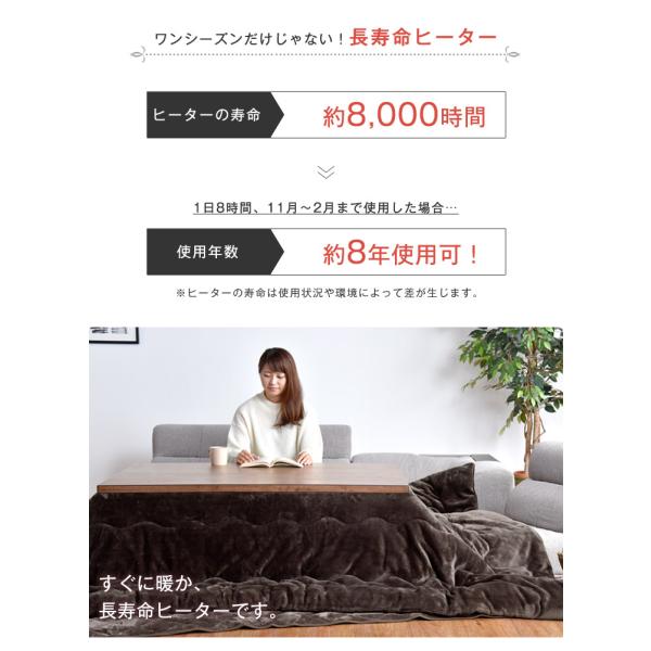 こたつ コタツ 炬燵 3点セット 長方形 120×80 こたつ布団 おしゃれ ヴィンテージ調 手元コントローラー PU塗装 オーク 突板 継脚 継ぎ脚