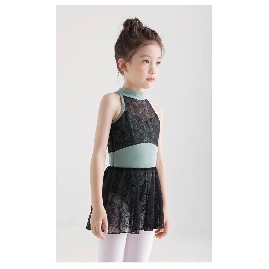 ジュニア ハイネック キッズ バレエレオタード レオタード レッスン 体操 発表会 可愛い 子供 練習 スカート付き バレエダンス 子供用 【1～3日で出荷】バレエ バレリーナ_1