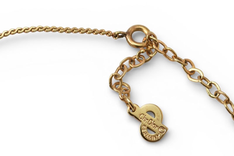 クリスチャンディオール ネックレス/ペンダント Christian Dior ヴィンテージ ハートモチーフ/ラインストーン ゴールド【中古】_3