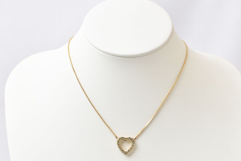 クリスチャンディオール ネックレス/ペンダント Christian Dior ヴィンテージ ハートモチーフ/ラインストーン ゴールド【中古】_4
