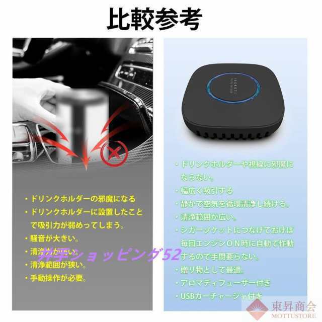 車載空気清浄機 車用 空気清浄器 小型 脱臭機 車内 オフィス 卓上 寝室 キッチン 消臭 3層フィルター 花粉対応 静音 空気清浄機_10