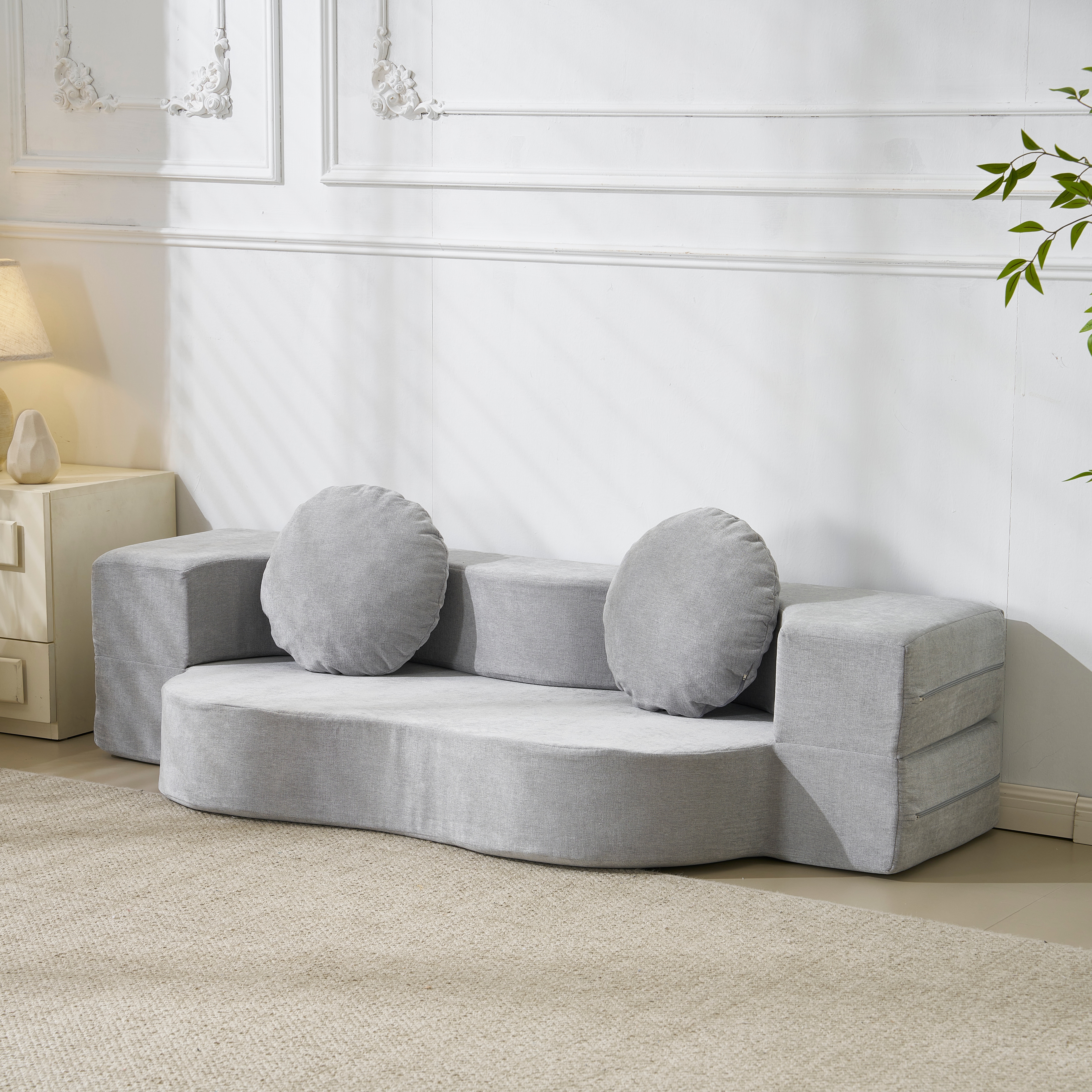 E782人掛けソファベッド 組立て不要 フロアソファ コンパクト ローソファ こたつ用 ソファー 1人暮らし マルチに使える クッション付き 座椅子 1人掛け 完成品 運びに便利だ 軽いソファー 圧縮