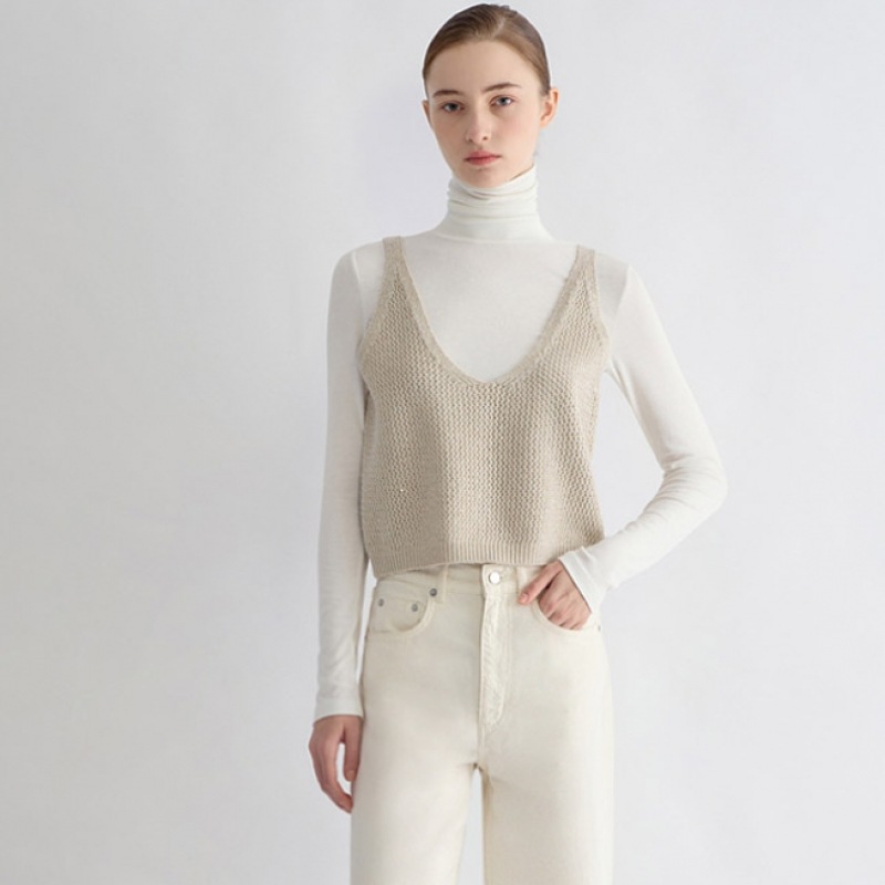 (シーズ・ミス) グリッターニットベスト_SSKVTO42530_LB