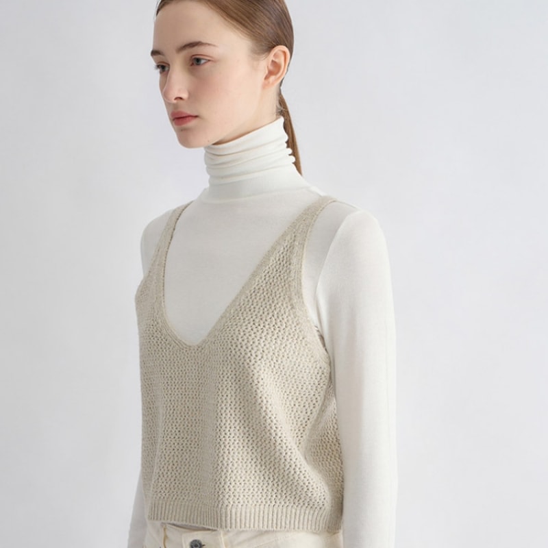 (シーズ・ミス) グリッターニットベスト_SSKVTO42530_LB