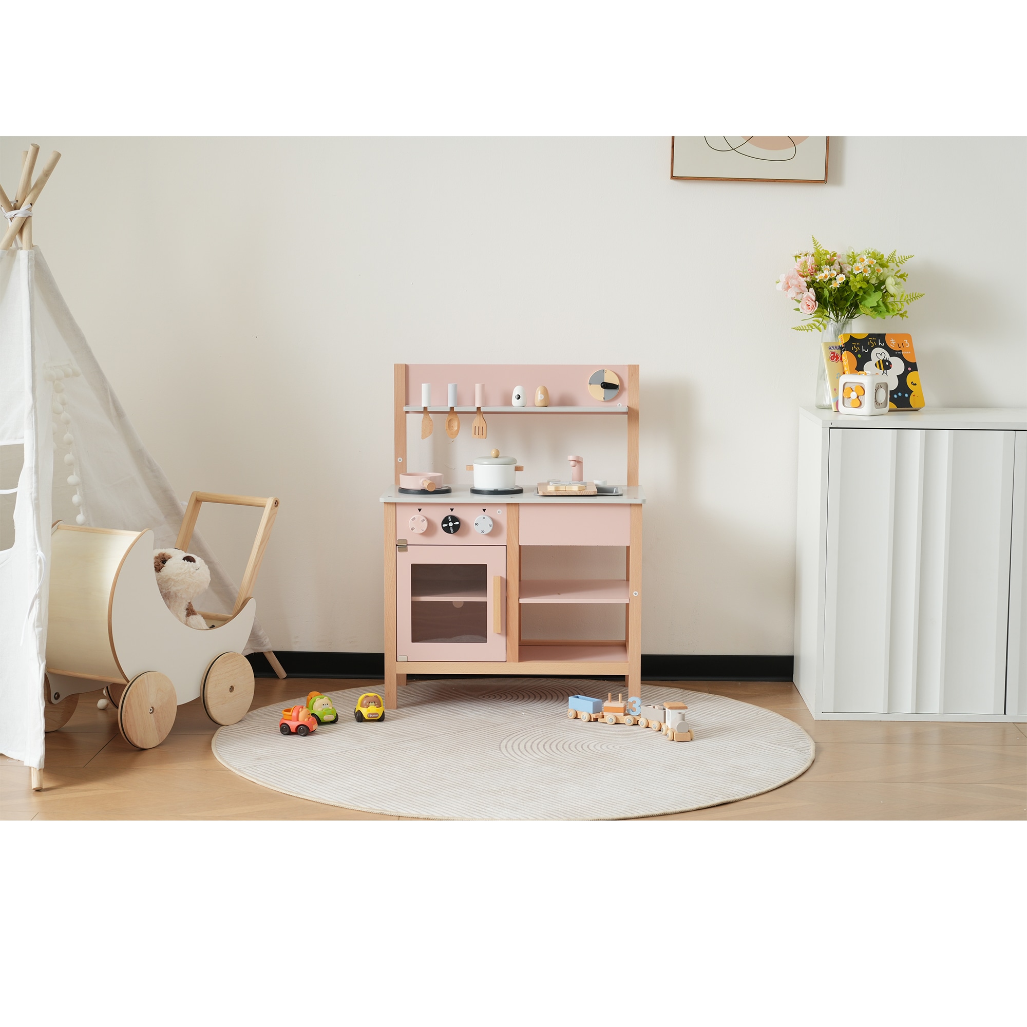 【2点購入で150OFF】【国内即発送】おままごとキッチン 木製 誕生日 台所 調理器具付 食材 知育玩具 コンロ ミニキッチン おもちゃキッチン【ピンク】 【2点購入で150OFF】【国内即発送】おままごとキッチン 木製 誕生日 台所 調理器具付 食材 知育玩具 コンロ ミニキッチン おもちゃキッチン【ピンク】