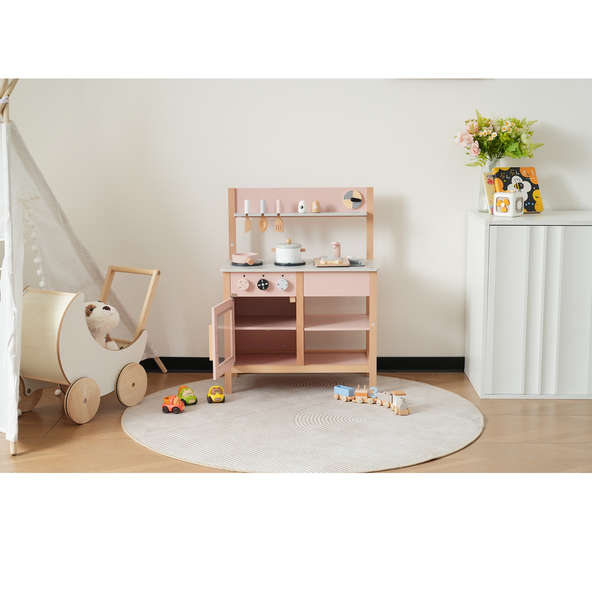 【2点購入で150OFF】【国内即発送】おままごとキッチン 木製 誕生日 台所 調理器具付 食材 知育玩具 コンロ ミニキッチン おもちゃキッチン【ピンク】 【2点購入で150OFF】【国内即発送】おままごとキッチン 木製 誕生日 台所 調理器具付 食材 知育玩具 コンロ ミニキッチン おもちゃキッチン【ピンク】