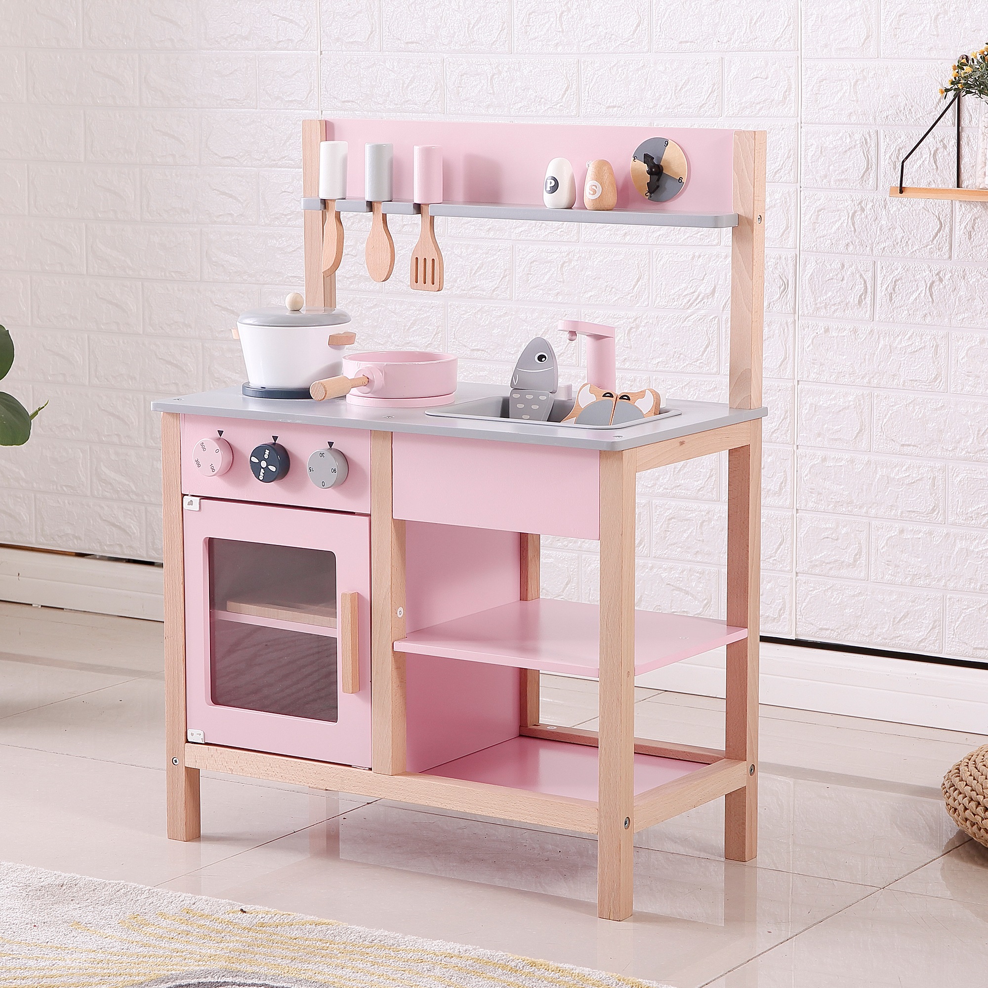 【2点購入で150OFF】【国内即発送】おままごとキッチン 木製 誕生日 台所 調理器具付 食材 知育玩具 コンロ ミニキッチン おもちゃキッチン【ピンク】 【2点購入で150OFF】【国内即発送】おままごとキッチン 木製 誕生日 台所 調理器具付 食材 知育玩具 コンロ ミニキッチン おもちゃキッチン【ピンク】