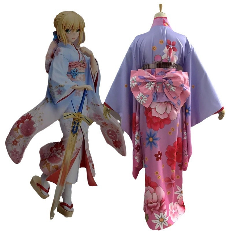Fate My King Saber Qing コスプレ衣装 浴衣 振袖 和風 着物 女性 Fate My King Saber Qing コスプレ衣装 浴衣 振袖 和風 着物 女性