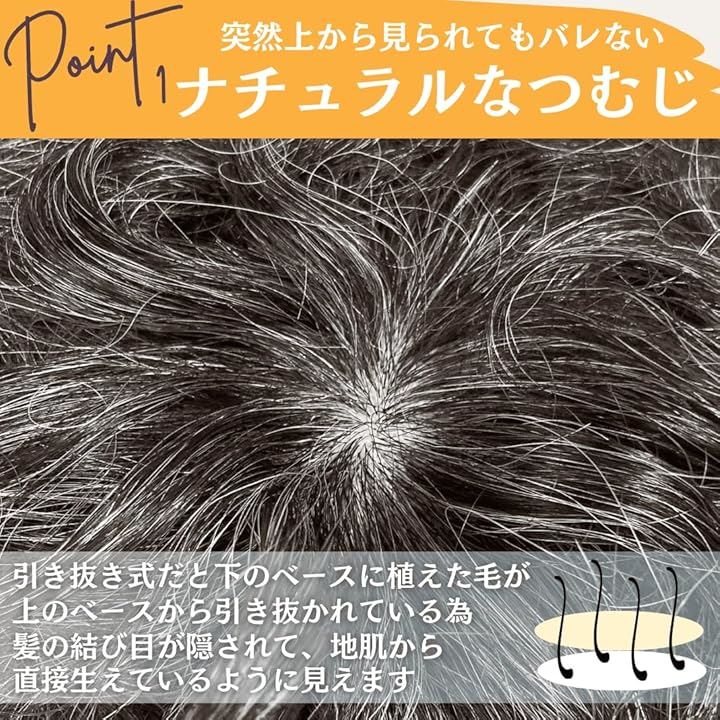 部分ウィッグ かつら ヘアピース ポイントウィッグ 白髪 グレイヘアー 女性 レディース 人工毛 ショート 前髪 ストレート 前髪ウィッグ(白2黒8人毛mix, グレイヘアーパーマ)_4