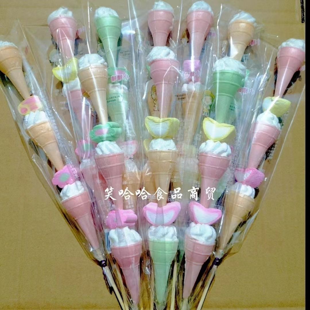 マシュマロサンドイッチ ジャム アイス クリーム コーン 大きい かわいい 子供向けスナック